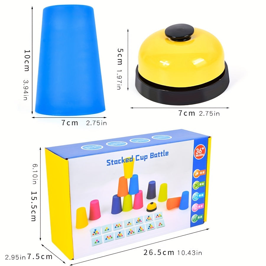 Stacked Cup Battle Game Recognition & Sorting Toy