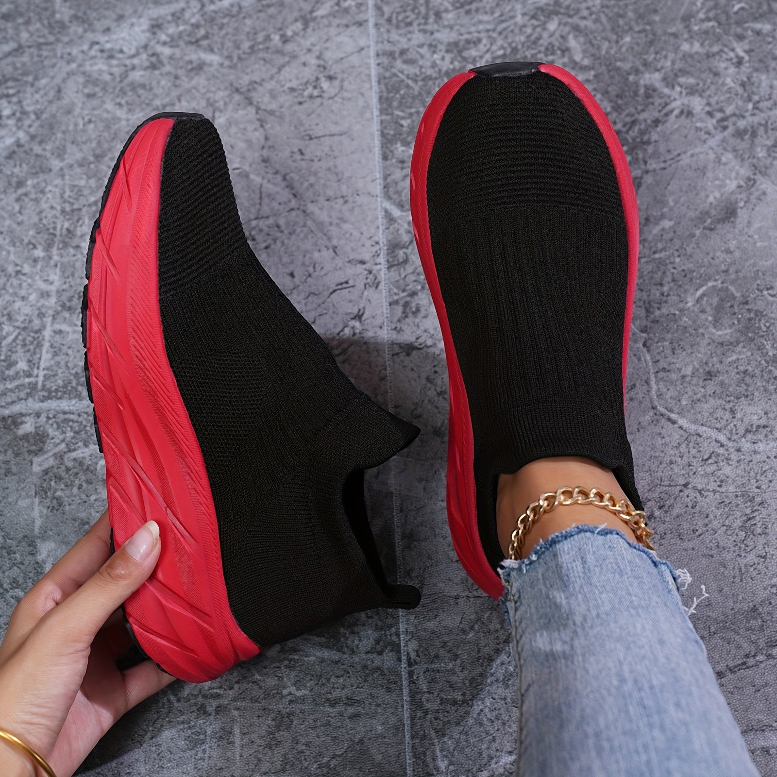 Stylish Chunky Sneakers for Women - Slip on Casual Walking Shoes