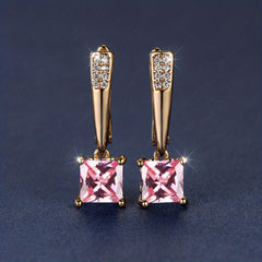 Emerald Earrings 18K Plated Ornament For Women Daily Decor Jewelry