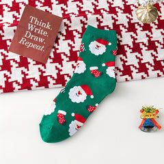 Christmas Print Socks Comfy Mid Tube Stockings