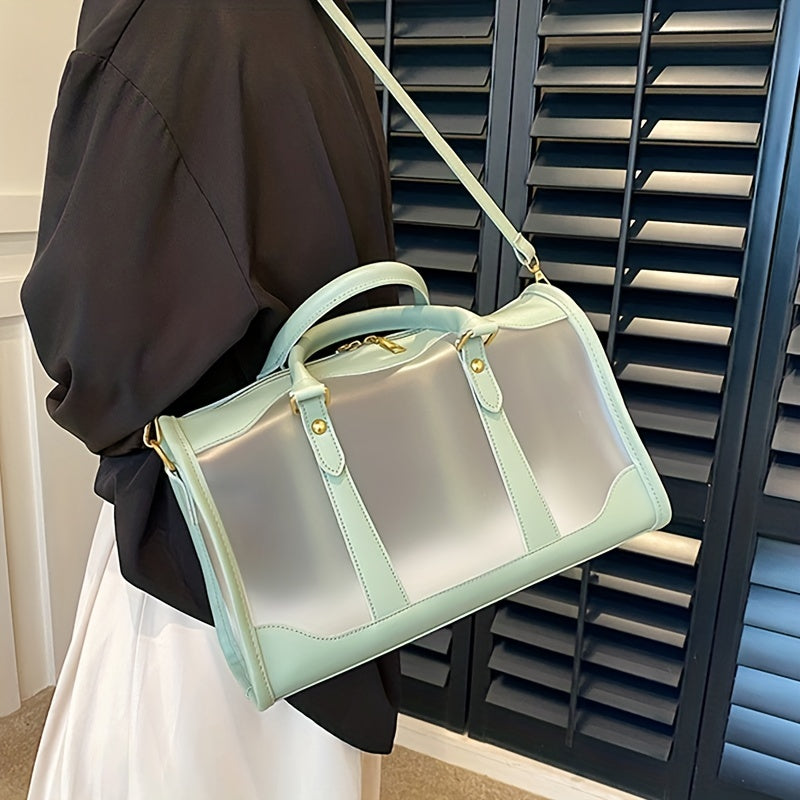 Clear PVC Frosted Travel Bag Large Capacity Crossbody Duffle Bag