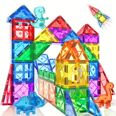 3D Dinosaur Magnetic Building Blocks Kids Toy Set