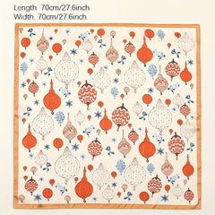 Floral Print Satin Square Scarf Bandana Neckerchief Head Wrap