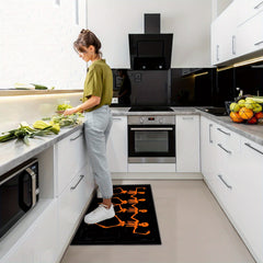 2pcs Halloween Skull Kitchen Mat Non Skid Washable Carpet