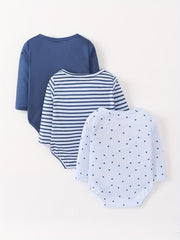 Baby Boys 3pcs Mixed Rompers Set Triangle Jumpsuits