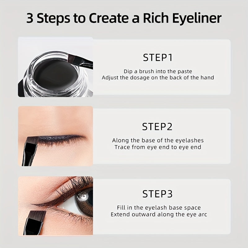 Matte Waterproof Eyeliner Cream with Brushes