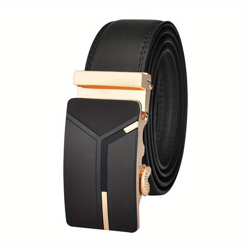 Men's Cow Leather Belt Ratchet Automatic Buckle Belts For Men
