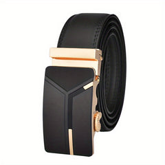 Men's Cow Leather Belt Ratchet Automatic Buckle Belts For Men