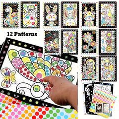24pcs Fun Puzzle Dot Stickers Set for Children's Art & Craft Kit