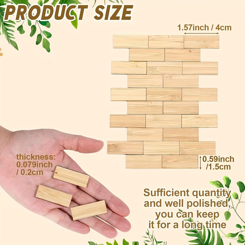 100pcs Mini Dollhouse Flooring Boards 1:12 Scale Bamboo Pattern