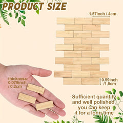 100pcs Mini Dollhouse Flooring Boards 1:12 Scale Bamboo Pattern