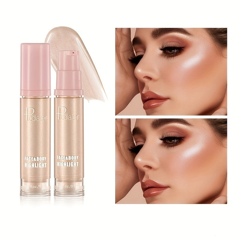 Glittery Liquid Highlight for Face and Body, Waterproof Sparkling Effect