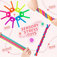20pcs Stretchy Fidget Strings Colorful Elastic Rope Sensory Play DIY Party