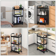 Small Storage Cart 2 layer Under Desk Storage Rack Movable Storage Organizer Rac