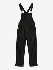 Casual Corduroy Criss Cross Jumpsuit Solid Pocket Loose Jumpsuit