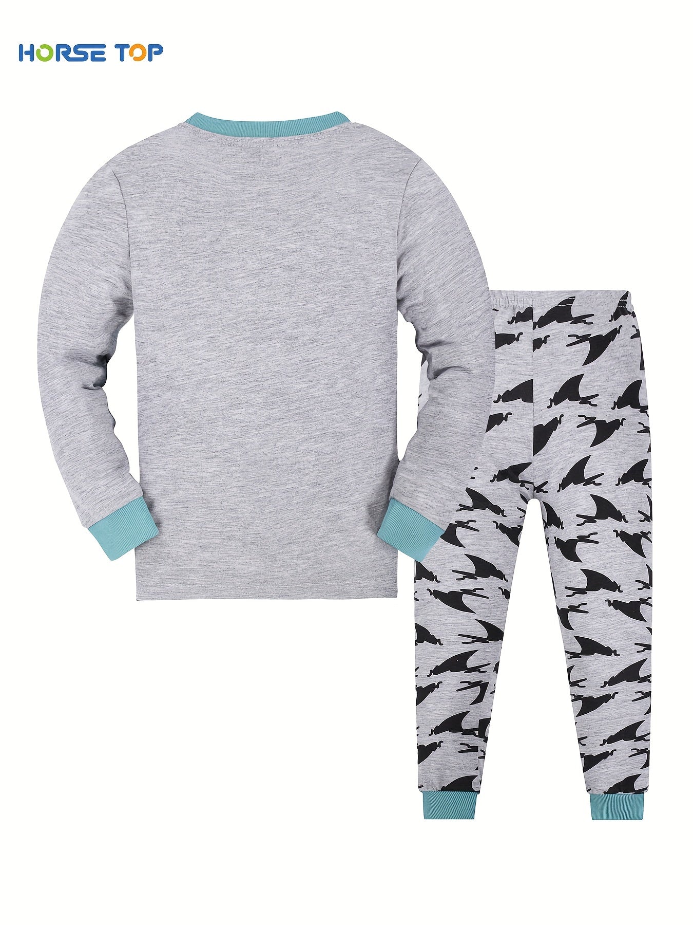 Kid's 2pcs Dino Print Pajama Set Top & Pants