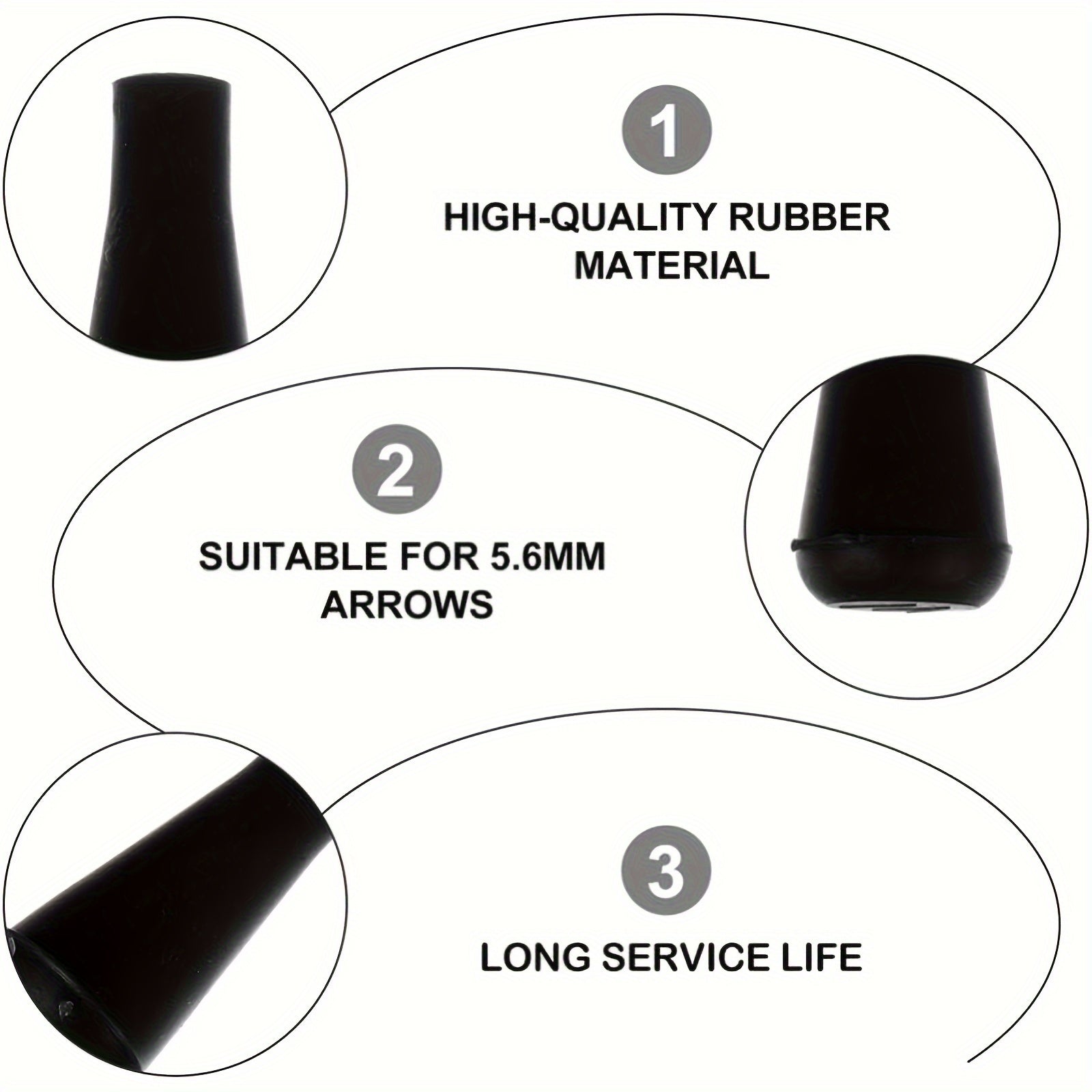 3pcs Rubber Arrows Points for Training