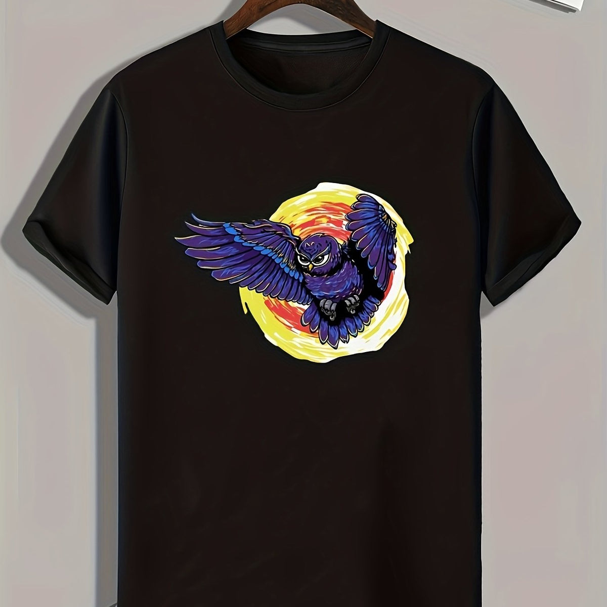 Eagle Print Men's Graphic T-shirt for Summer