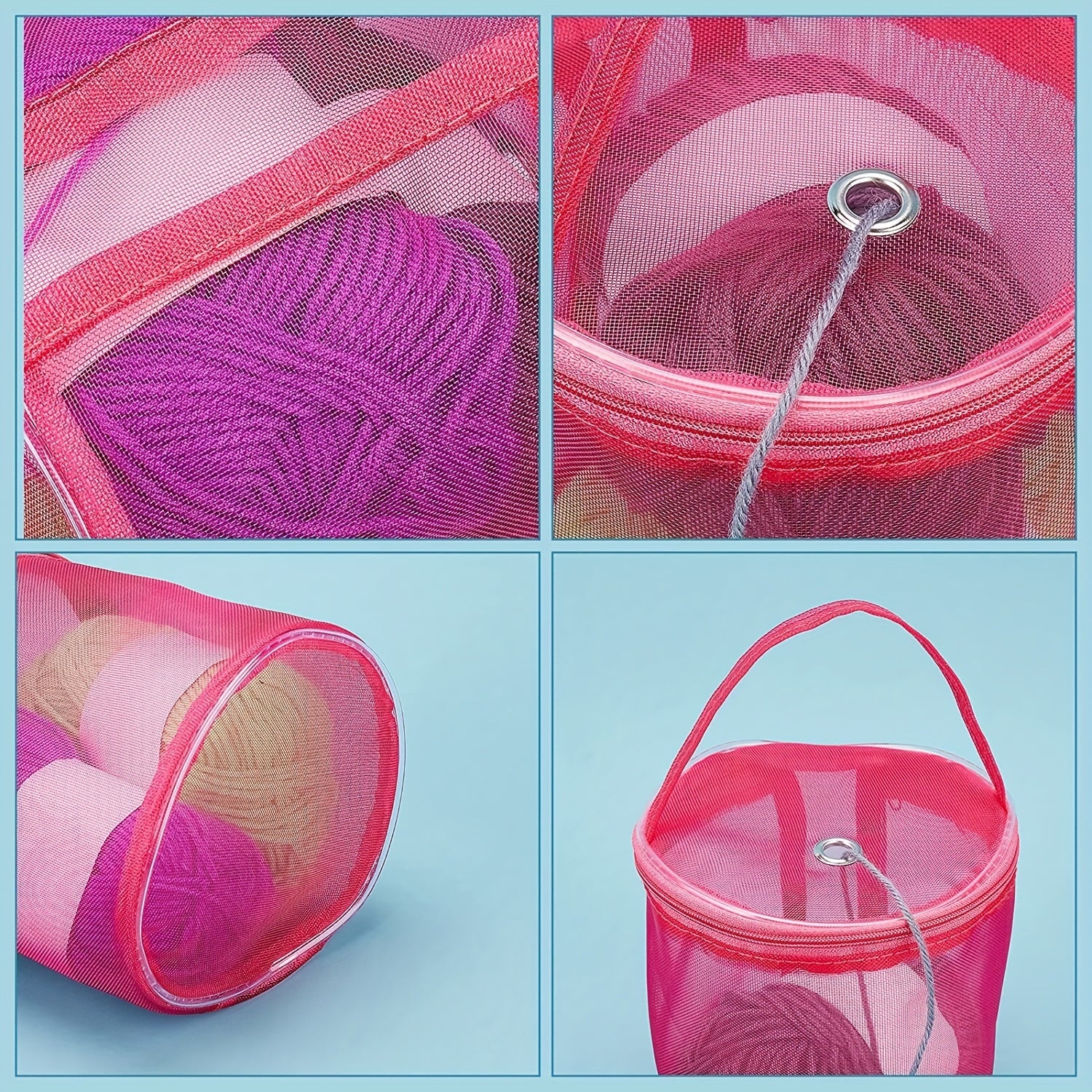 2pcs Wool Storage Bag DIY Hand Knitting Crochet Thread Mesh Bra Storage Bag