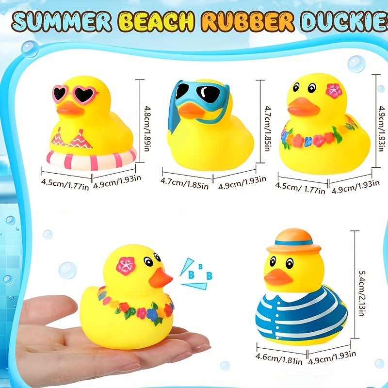 5Pcs Rubber Ducks Bath Toys Christmas Party Favors Perfect for Kids