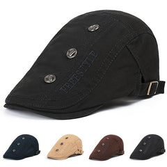 Men's Embroidered Peaked Cap Casual Sun Protection Beret