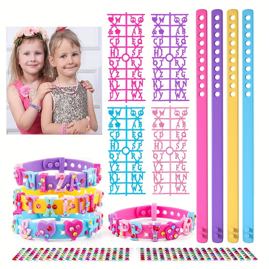 DIY Bracelets Jewelry Making Kit with Charm Stickers Girls Kids