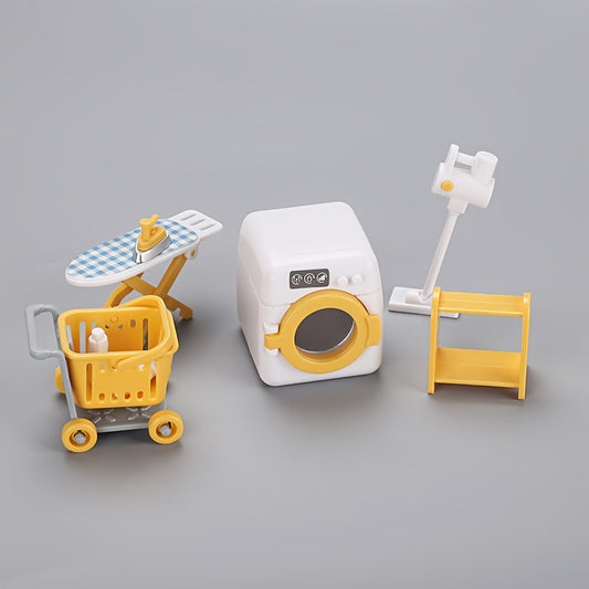 Mini Washing Machine Toy Set for Doll House DIY Model