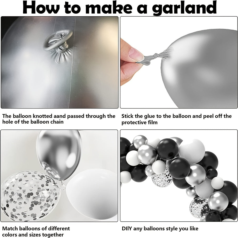 120pcs Silvery Confetti Balloon Arch Set Party Decoration Balloon Set