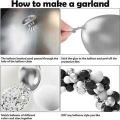 120pcs Silvery Confetti Balloon Arch Set Party Decoration Balloon Set
