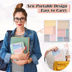 500 Sheets Waterproof Clear Memo Pads - 6 Sizes, 10 Colors