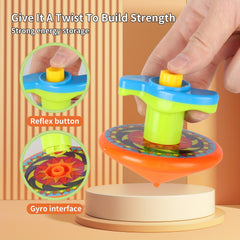 Colorful 5 Layer Stackable Spinning Tops Toy with Launchers - Fun Battle Game