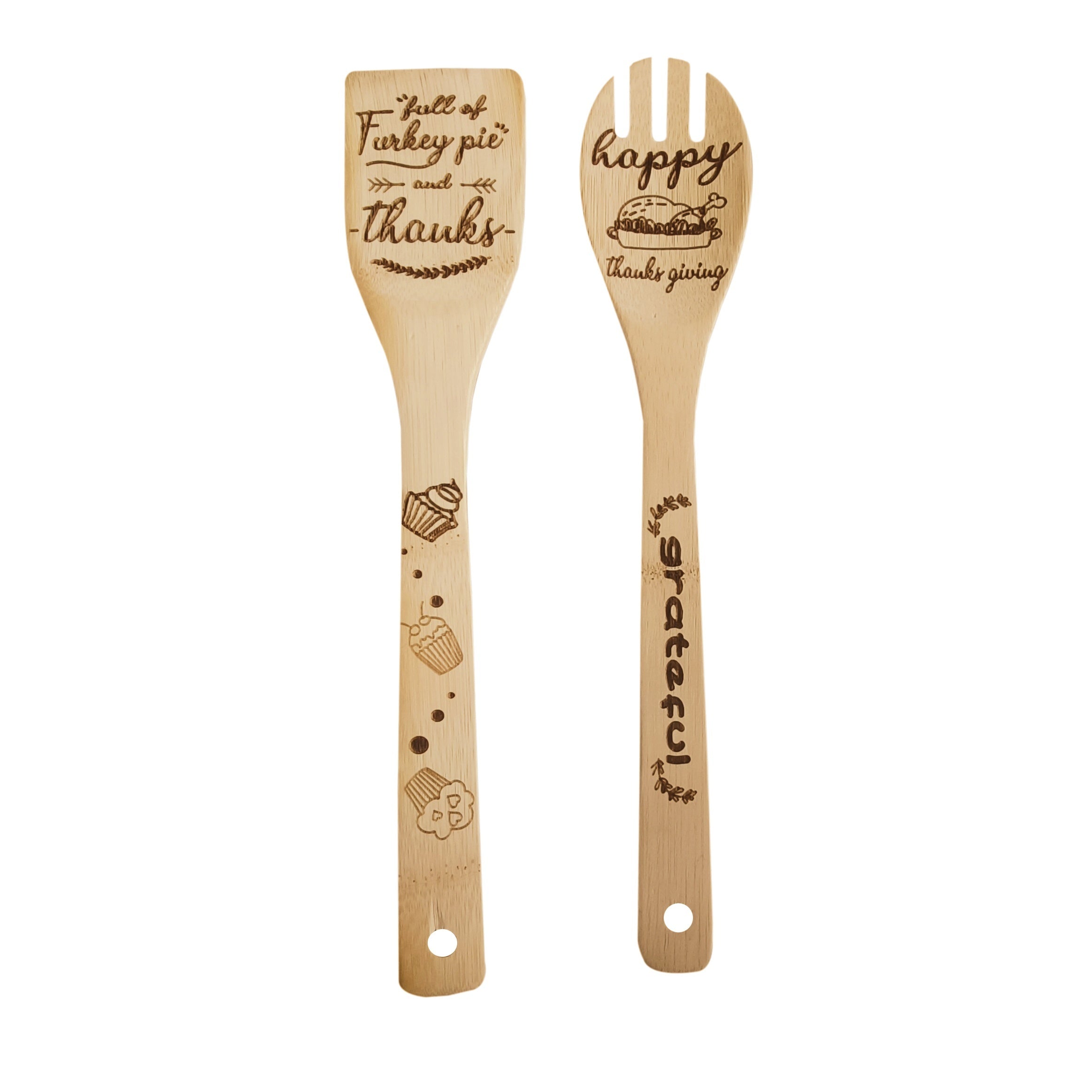 Christmas Bamboo Kitchen Utensils Set Halloween Decorative Cooking Tools