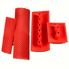 4pcs Rubber Brush DIY Texture Pattern Wood Grain Tool