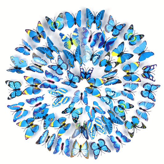 50pcs 3D Butterfly Decor for Home Parties Offices Bedrooms & TV Walls