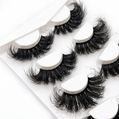 4 Pairs Fluffy Mink Faux Lashes Long Full Eyelash Extensions