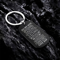 Stainless Steel Slogan Necklace Keychain Graduation Gift from Mom and Dad