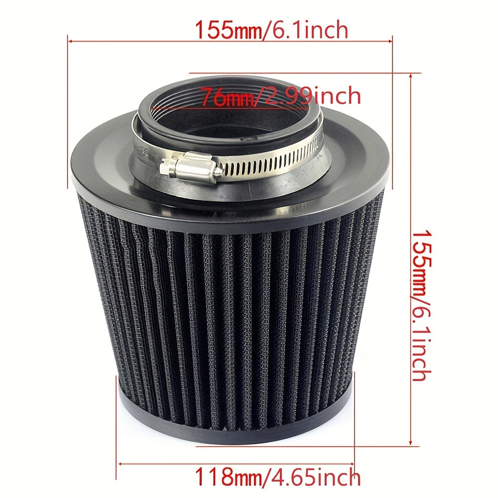 Universal Car High Flow Air Filter Induction Kit 3 Inch Cold Air Intake