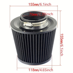 Universal Car High Flow Air Filter Induction Kit 3 Inch Cold Air Intake