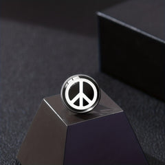 Peace Sign Collar Pin Brooch Round Lapel Pin Stainless Steel Button Buckle Pin