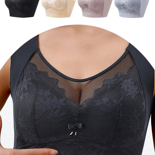 Floral Lace Full Coverage Sports Bra Wirefree Yoga Running Bra