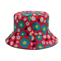 Flower Pattern Double Sided Print Sunshade Hat Men's Sun Hat