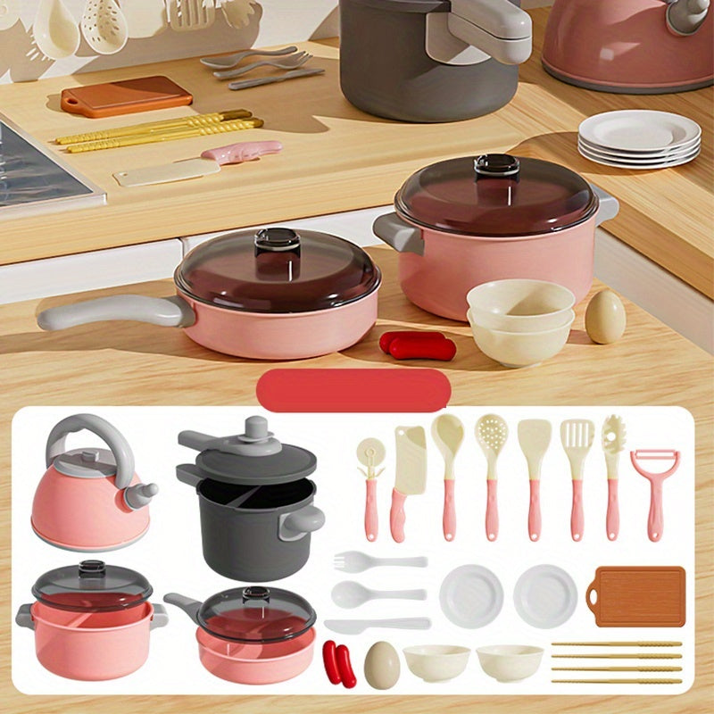 61pcs Kitchen Toy Accessories BBQ Camping Cooking Toy Set Utensil Cookware Toys