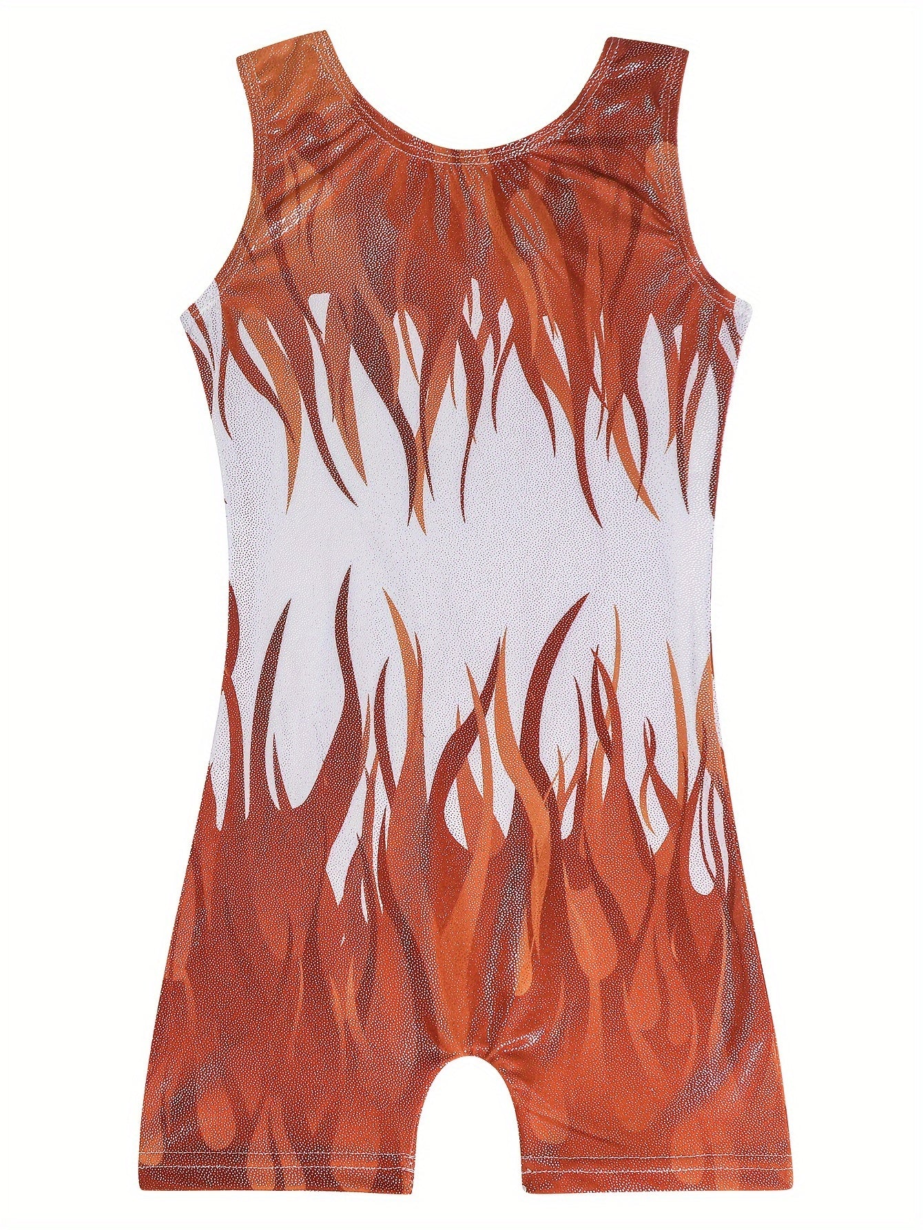 Flame Graphic Gymnastics Suit Ballet Leotard