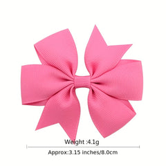 20 Pcs Solid Ribbon Bowknot Hair Clips for Baby Girls Hairpin Barrettes