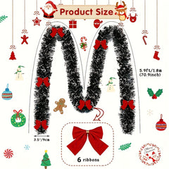 Christmas Tinsel Garland Twist Hanging Fireplace Mantel Decor