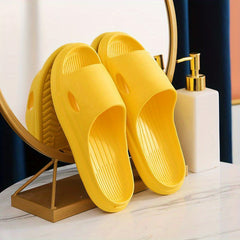 Women's Solid Pillow Slippers Non Slip Platform Shoes