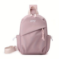 Casual Nylon Chest Bag Adjustable Strap Zipper Closure