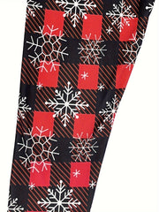  Snowflake Print High Stretch Leggings