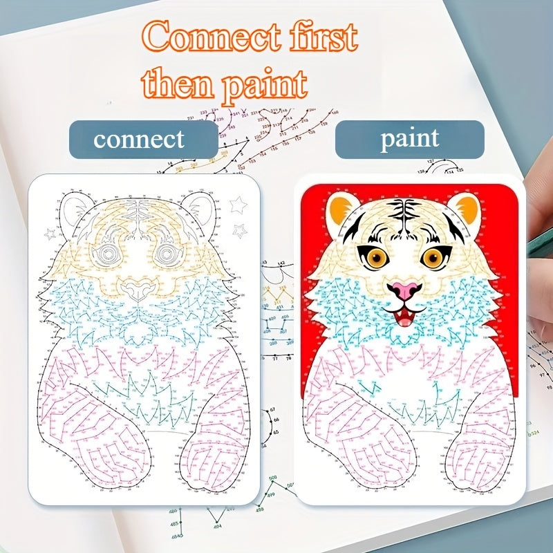 Intricate Designs Coloring Book with Number Connection Activity