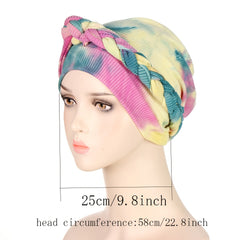 Tie Dye Braid Bandana Cap Turban Cap Hair Bonnet Head Scarf Wrap
